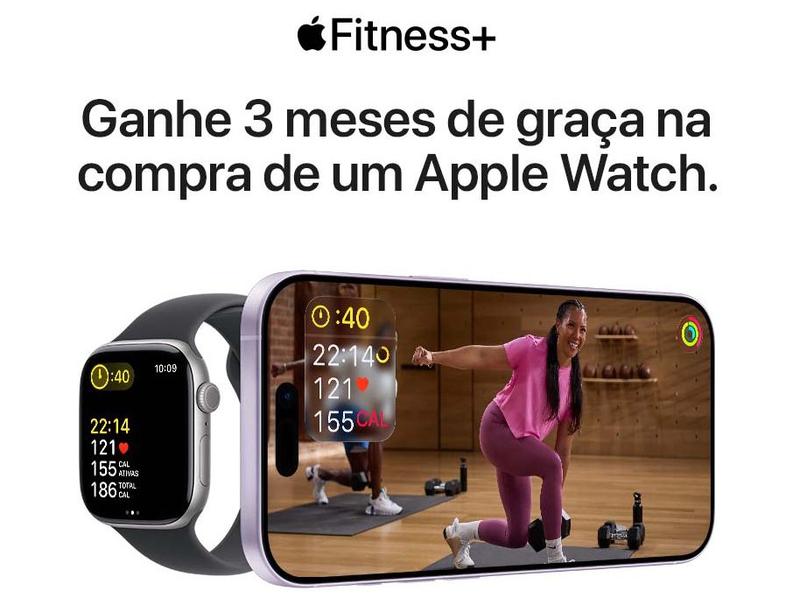Smartphone Apple iPhone 15 128GB Preto - 5G + Smartwatch Apple